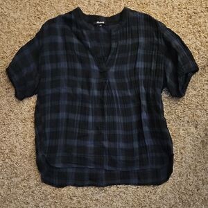 Black Checkered Women's Top Patterned Blouse Madewell